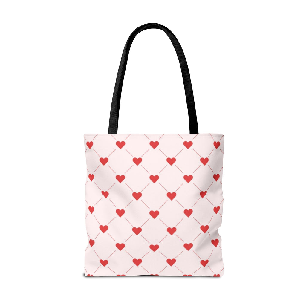 Heart Pattern Tote Bag — Pink Red Valentine Shopper