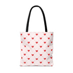 Heart Pattern Tote Bag — Pink Red Valentine Shopper