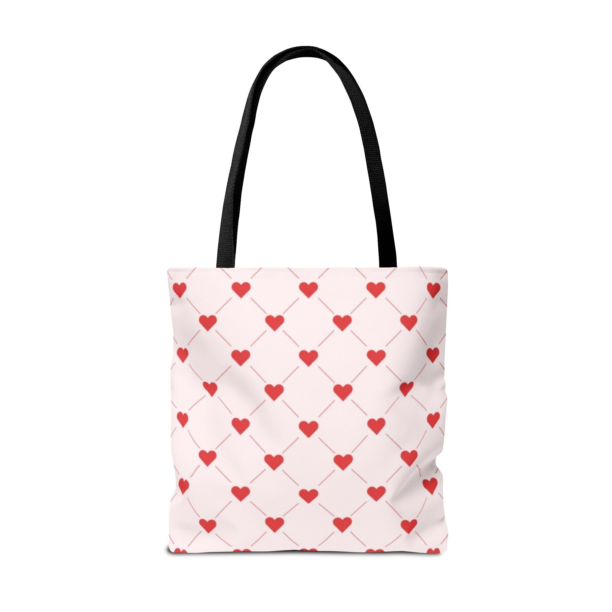 Heart Pattern Tote Bag — Pink Red Valentine Shopper