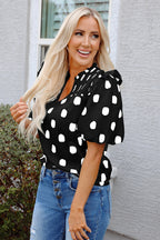 Pola Dot Balloon Sleeve Blouse