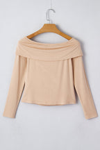 Off Shoulder Folded Long Sleeve