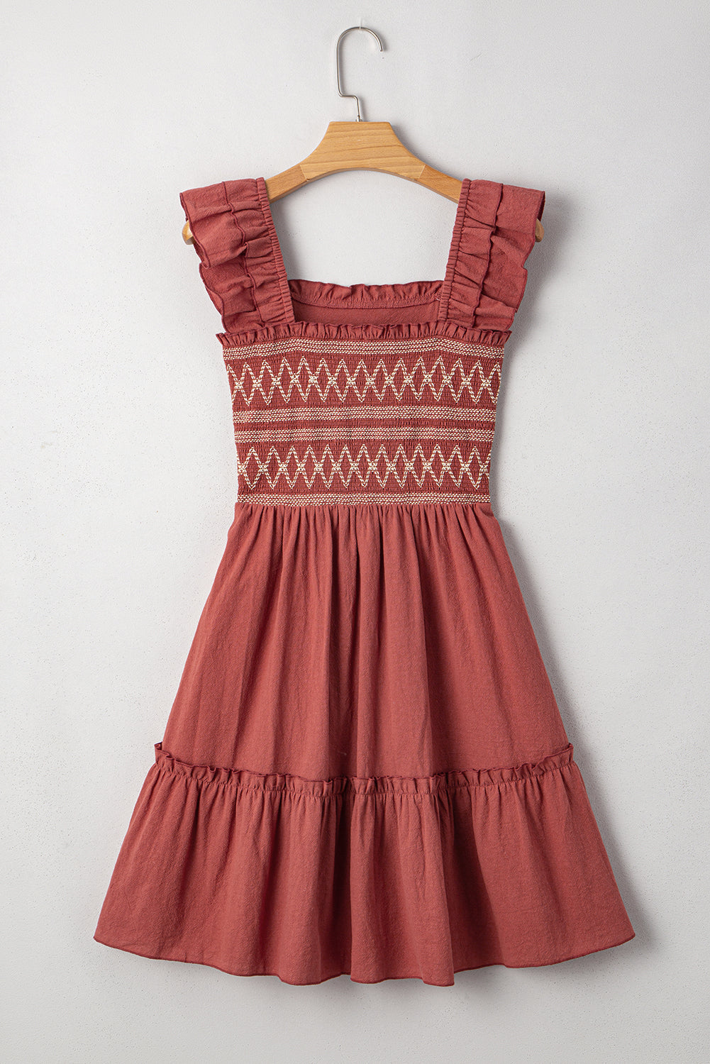 Ruffled Short Sleeve Mini Dress