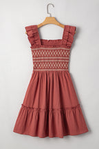 Ruffled Short Sleeve Mini Dress