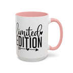 Limited Edition Accent Coffee Mug — Pink Interior, 'Limited Edition' Graphic (11/15oz)
