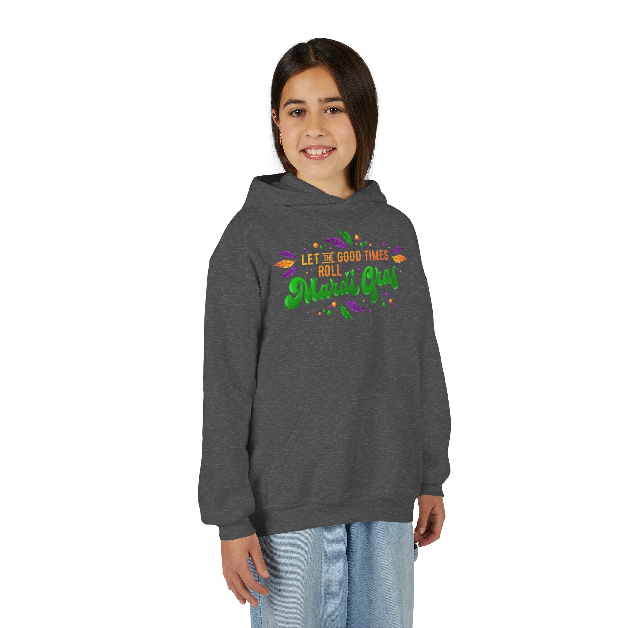 Mardi Gras Youth Hoodie - "Let the Good Times Roll" Celebration Pullover