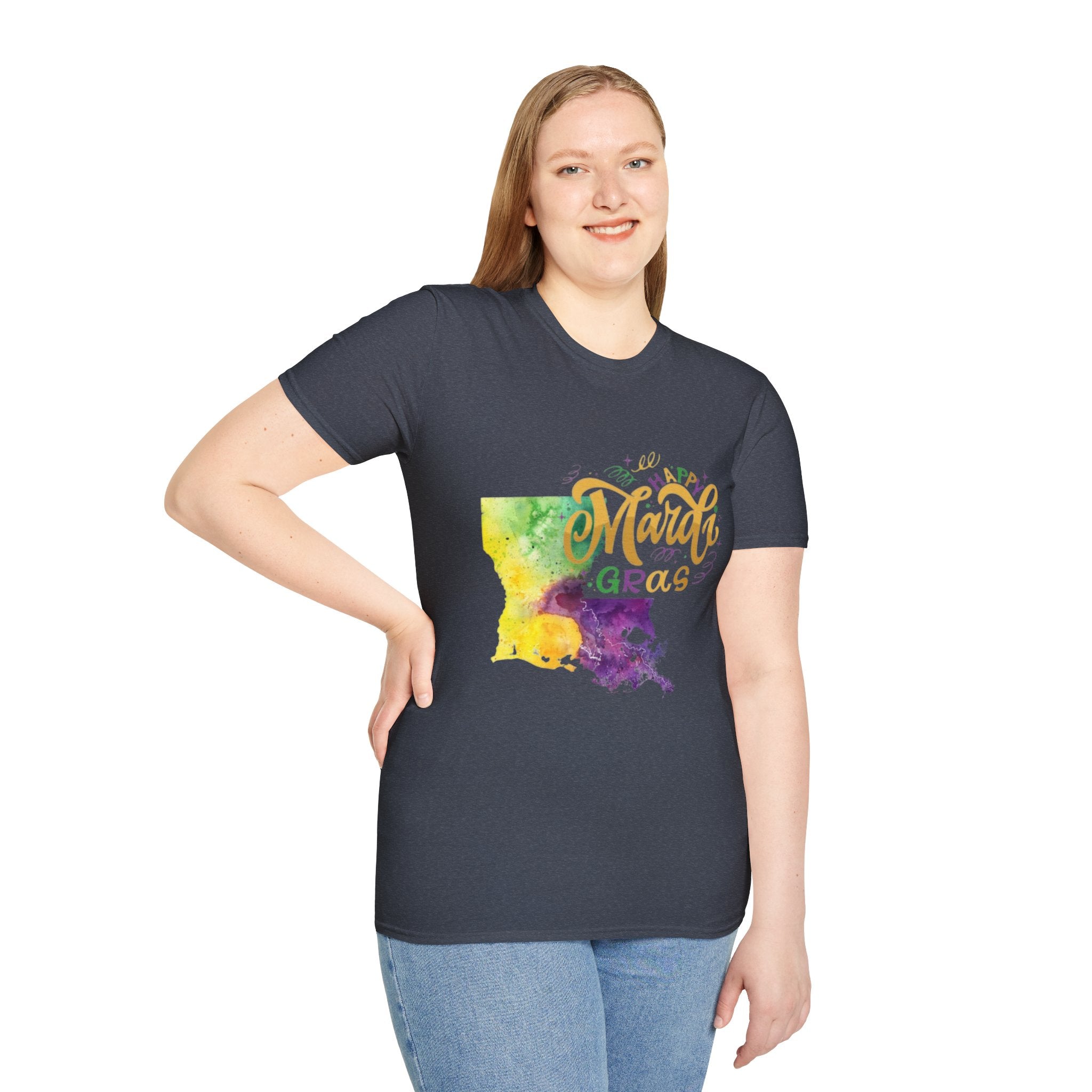 Mardi Gras Louisiana Watercolor T-Shirt — Happy Mardi Gras Celebration Tee