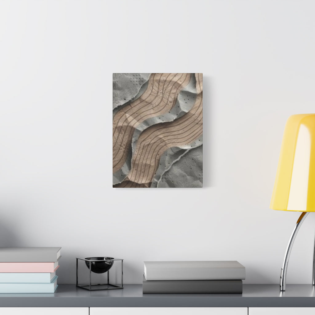 Abstract Textured Waves Matte Canvas Wall Art, Stretched 1.25"