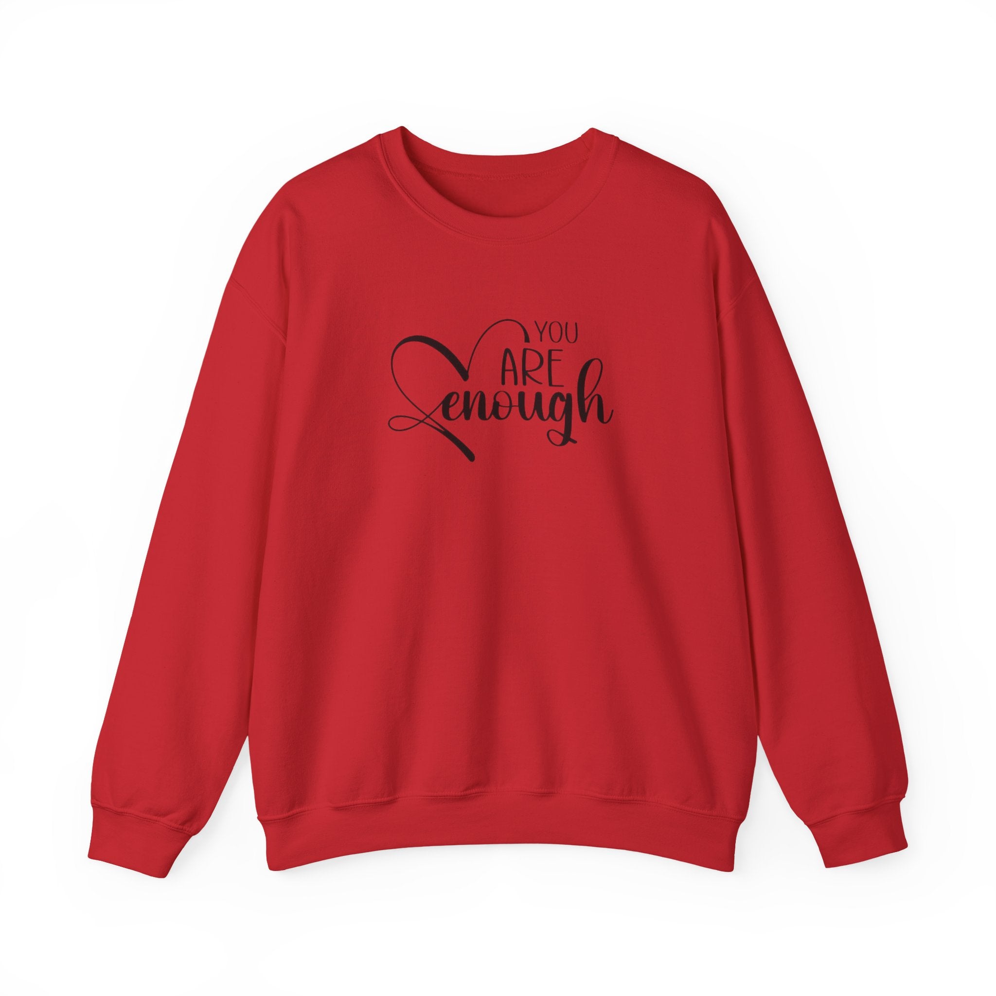Crewneck Sweatshirt — "You Are Enough" Inspirational Heart Design