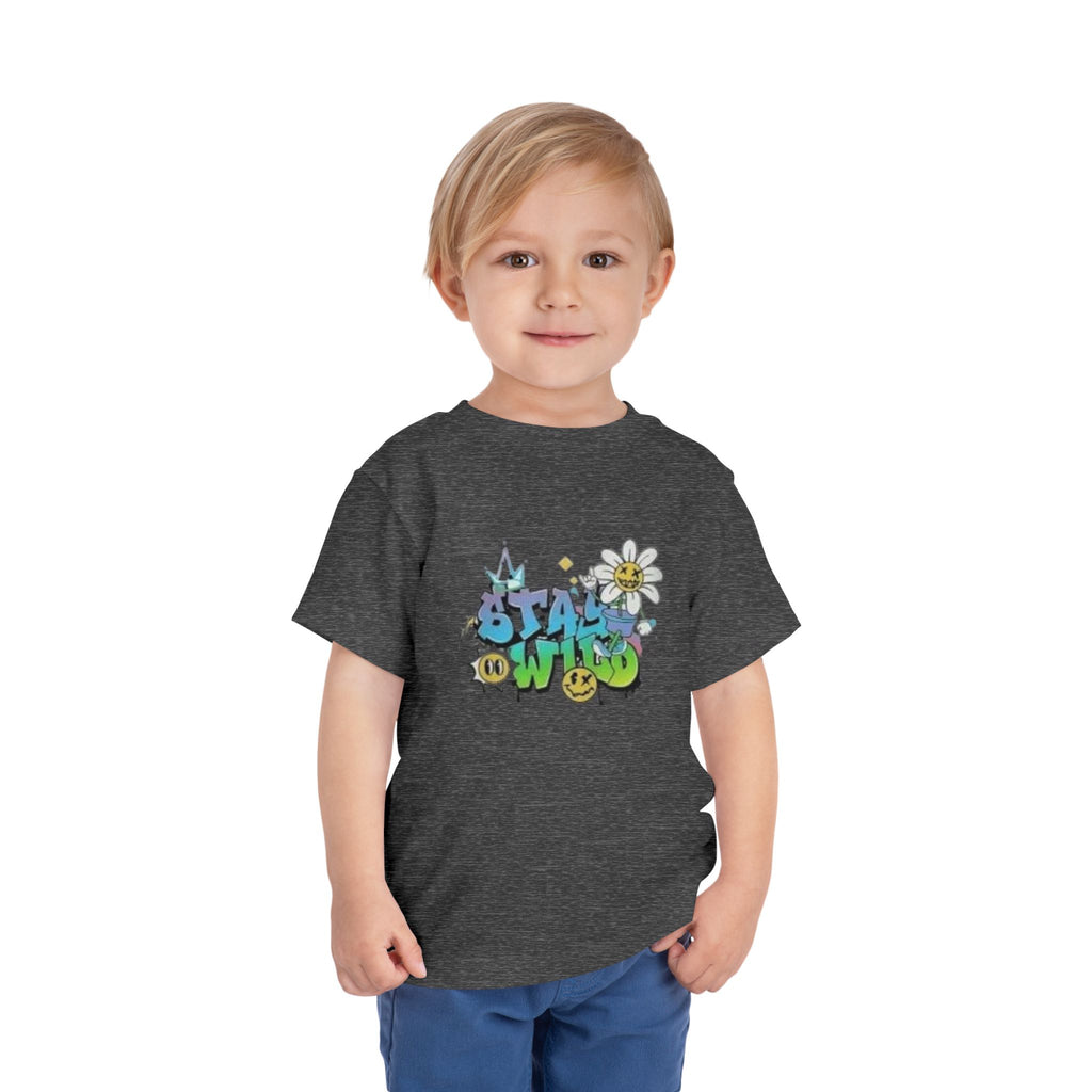 Toddler Tee - "Stay Wild" Graffiti Daisy Cute Kids T-Shirt