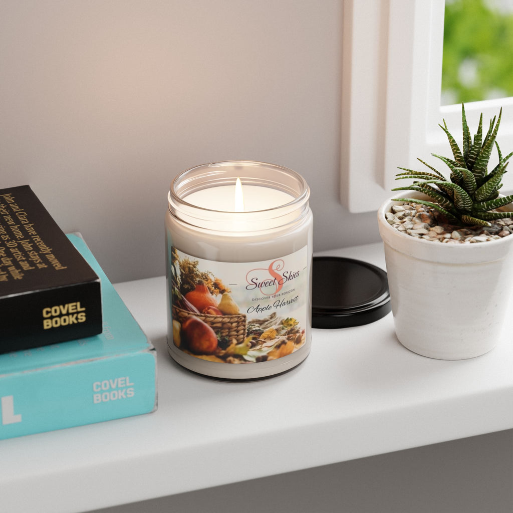 Apple Harvest Soy Candle — 9oz Scented Jar (Autumn, Cozy Home)