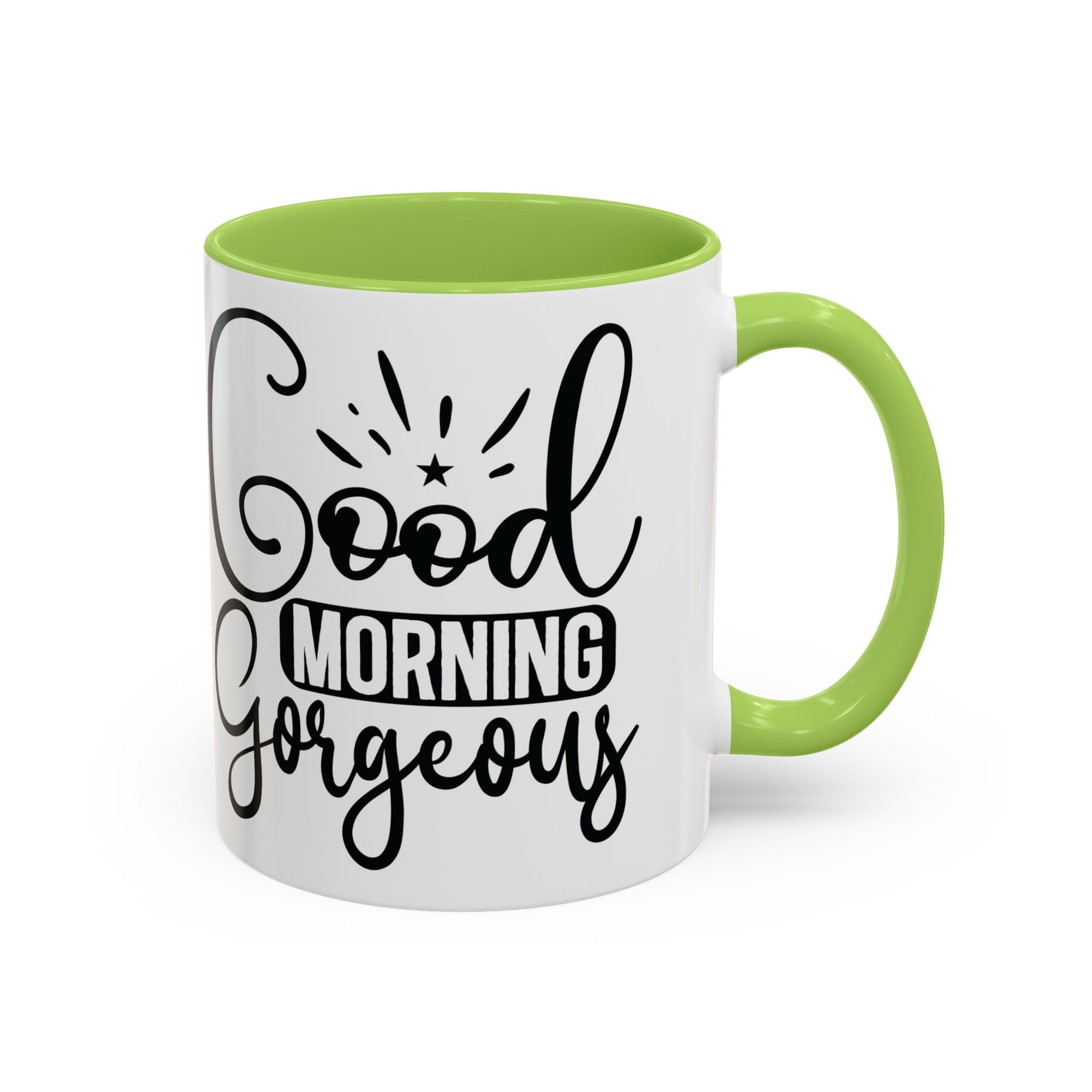 Good Morning Gorgeous Accent Coffee Mug – 11/15oz Pink Interior