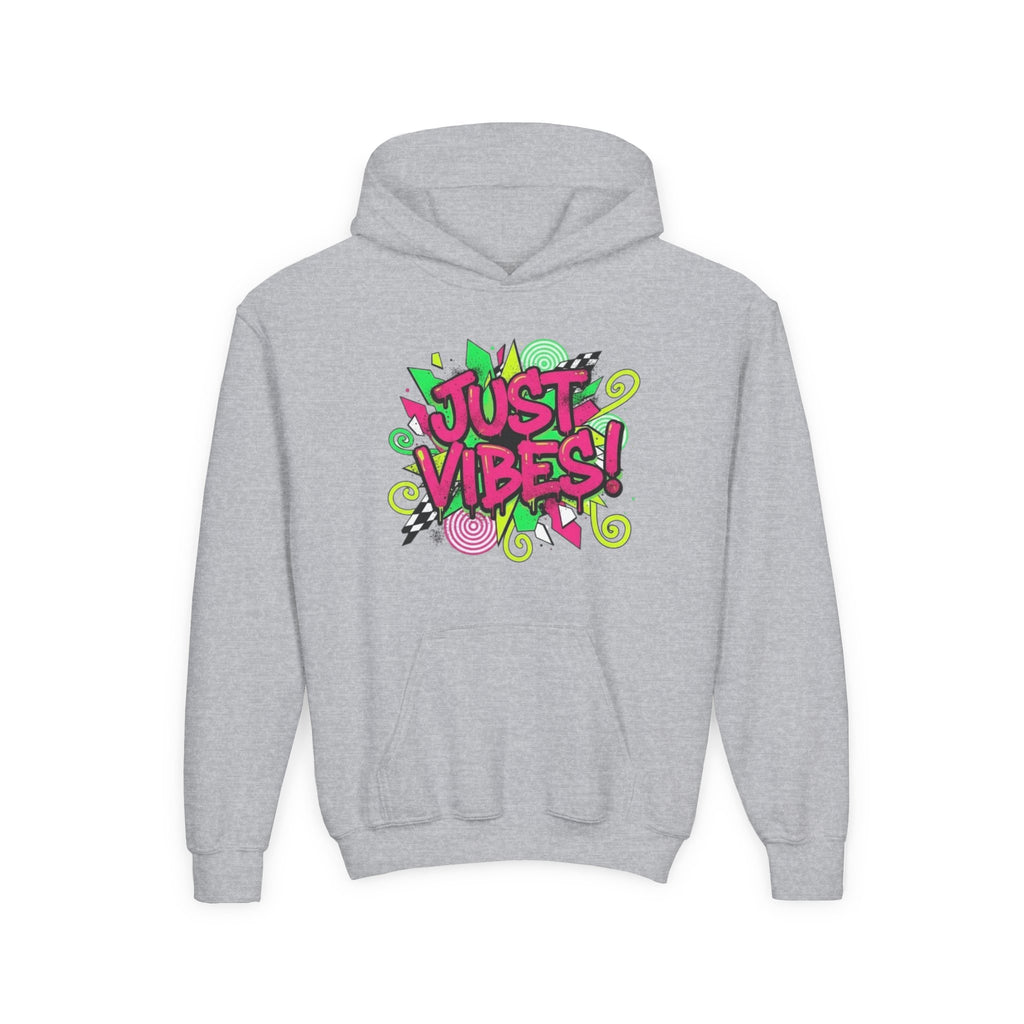Youth Hoodie - "Just Vibes" Neon Graffiti Pullover