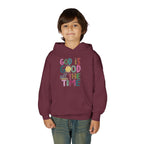 Youth Hoodie — "God Is Good All The Time" Colorful Faith Pullover
