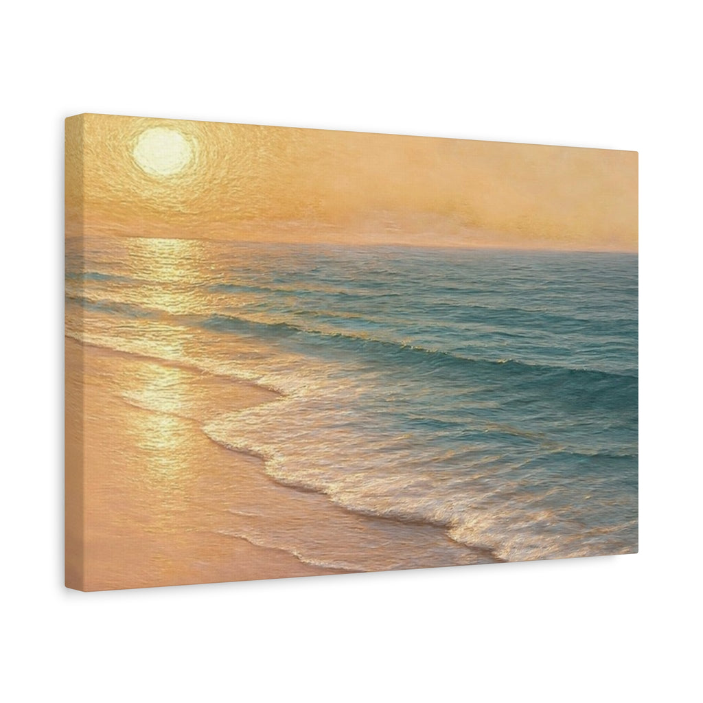 Sunset Beach Canvas Print — Seaside Wall Art Matte Stretched 1.25"