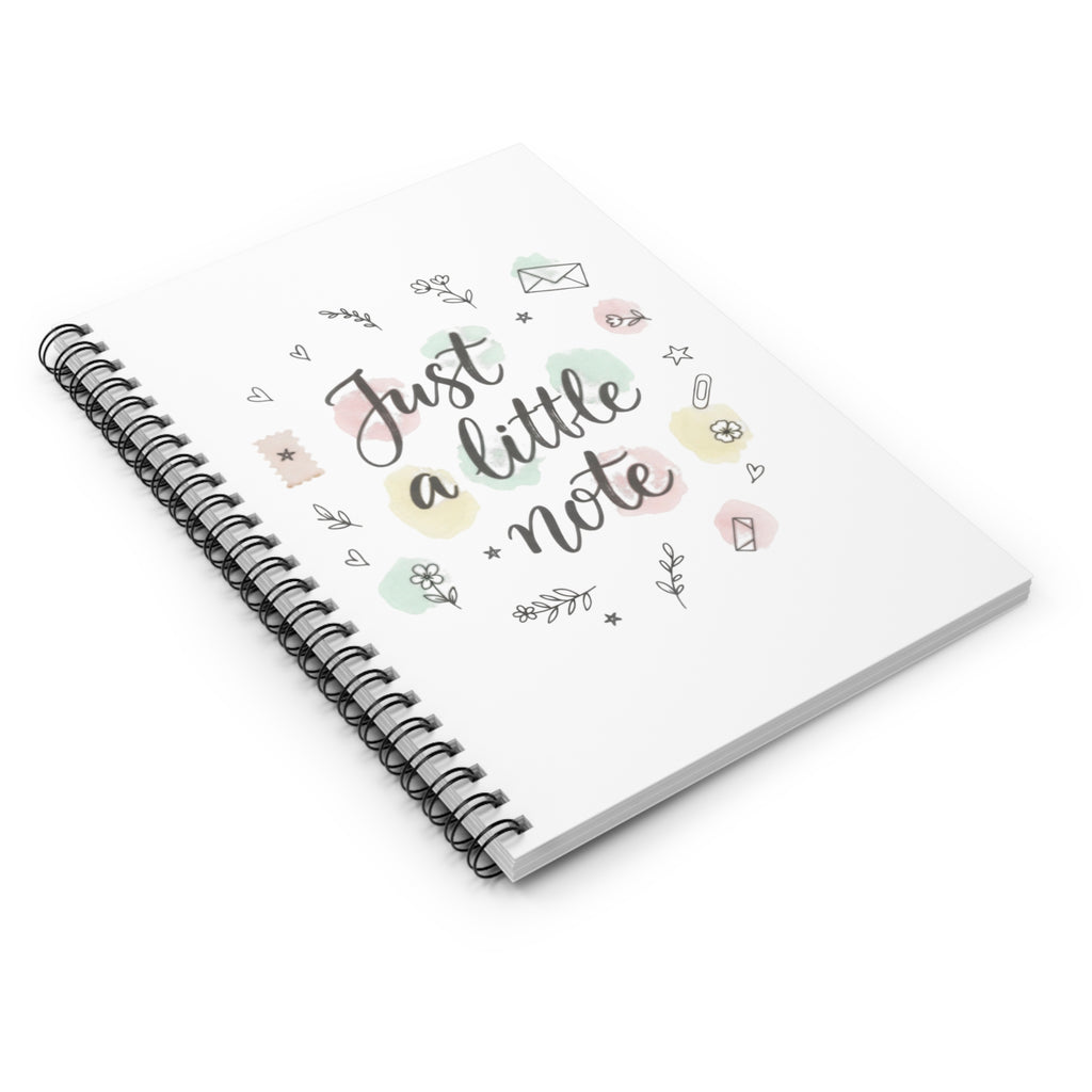 Just a Little Note Spiral Notebook — Cute Pastel Ruled Journal for Notes & Gifts