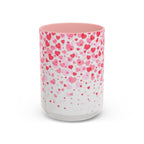 Heart Confetti Accent Coffee Mug — Pink Valentine’s Day Gift (11/15oz)