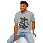 Mardi Gras Jester Alligator T-Shirt — Carnival Croc Graphic Tee