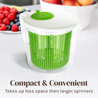 Mini Salad Spinner and Dryer With Measuring Cup Bowl, Best Rated Lettuce Spinners Single Serve, Collander with Spinner, Vegetable Washing Basket