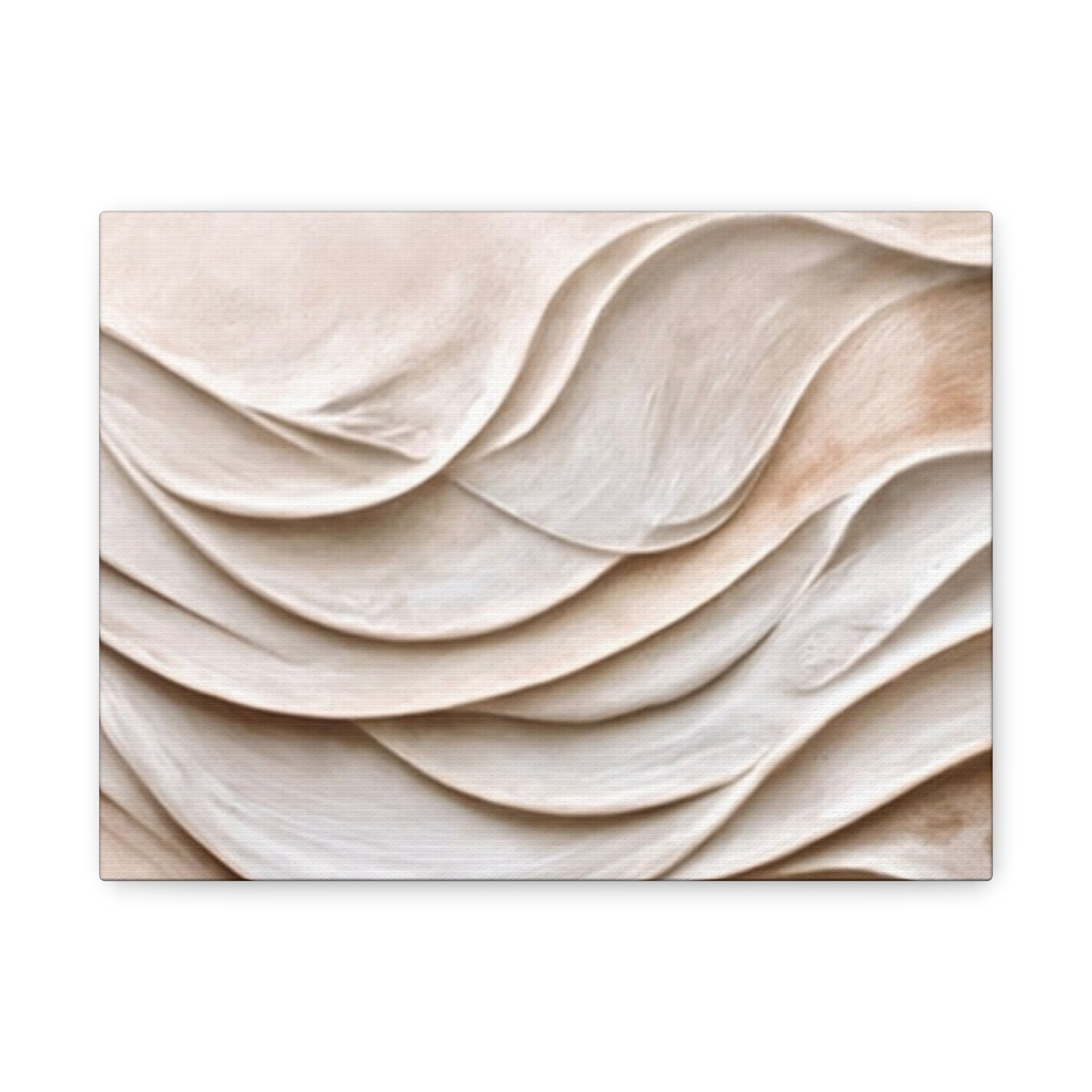 Neutral Abstract Wave Texture Matte Canvas Wall Art