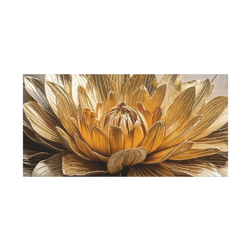 Golden Dahlia Matte Canvas Wall Art — Stretched 1.25"