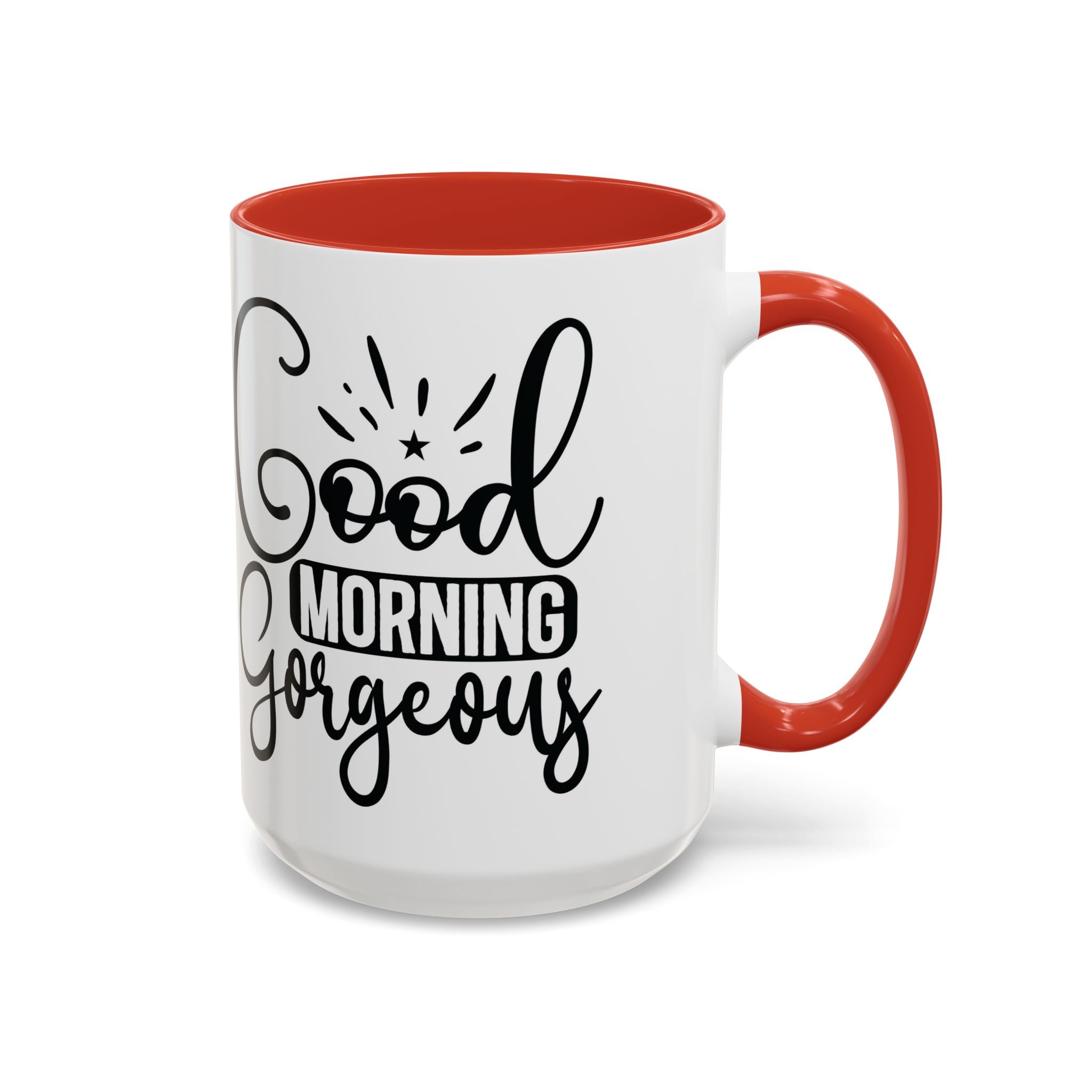 Good Morning Gorgeous Accent Coffee Mug – 11/15oz Pink Interior