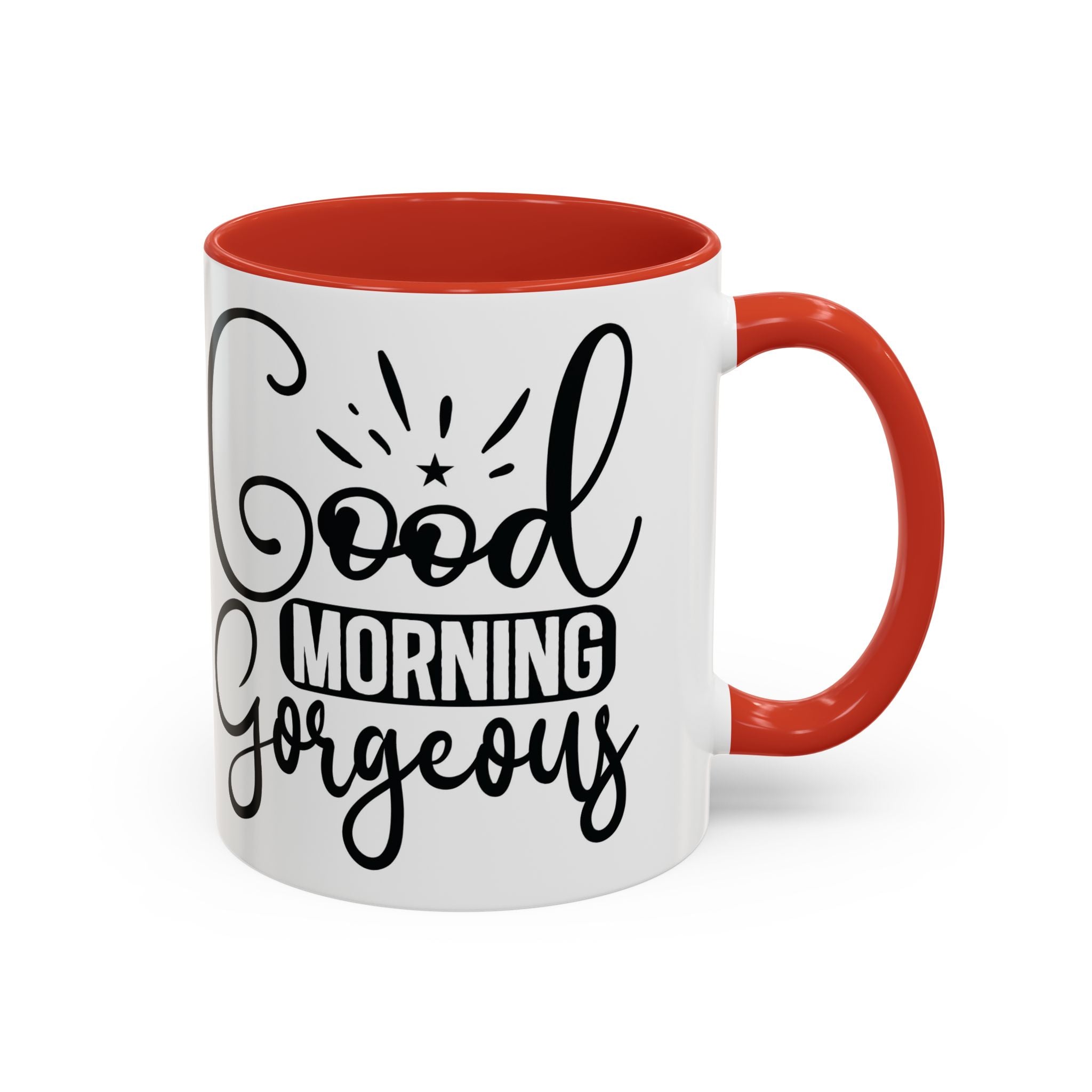 Good Morning Gorgeous Accent Coffee Mug – 11/15oz Pink Interior
