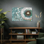 Canvas Wall Art — "Just Breathe" Dandelion Rustic Teal