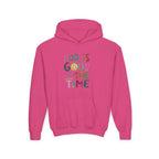 Youth Hoodie — "God Is Good All The Time" Colorful Faith Pullover