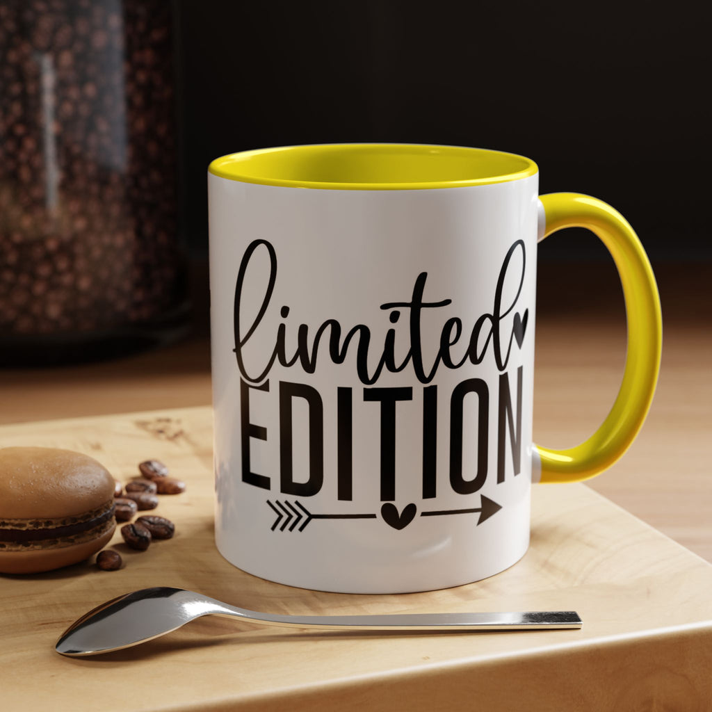 Limited Edition Accent Coffee Mug — Pink Interior, 'Limited Edition' Graphic (11/15oz)