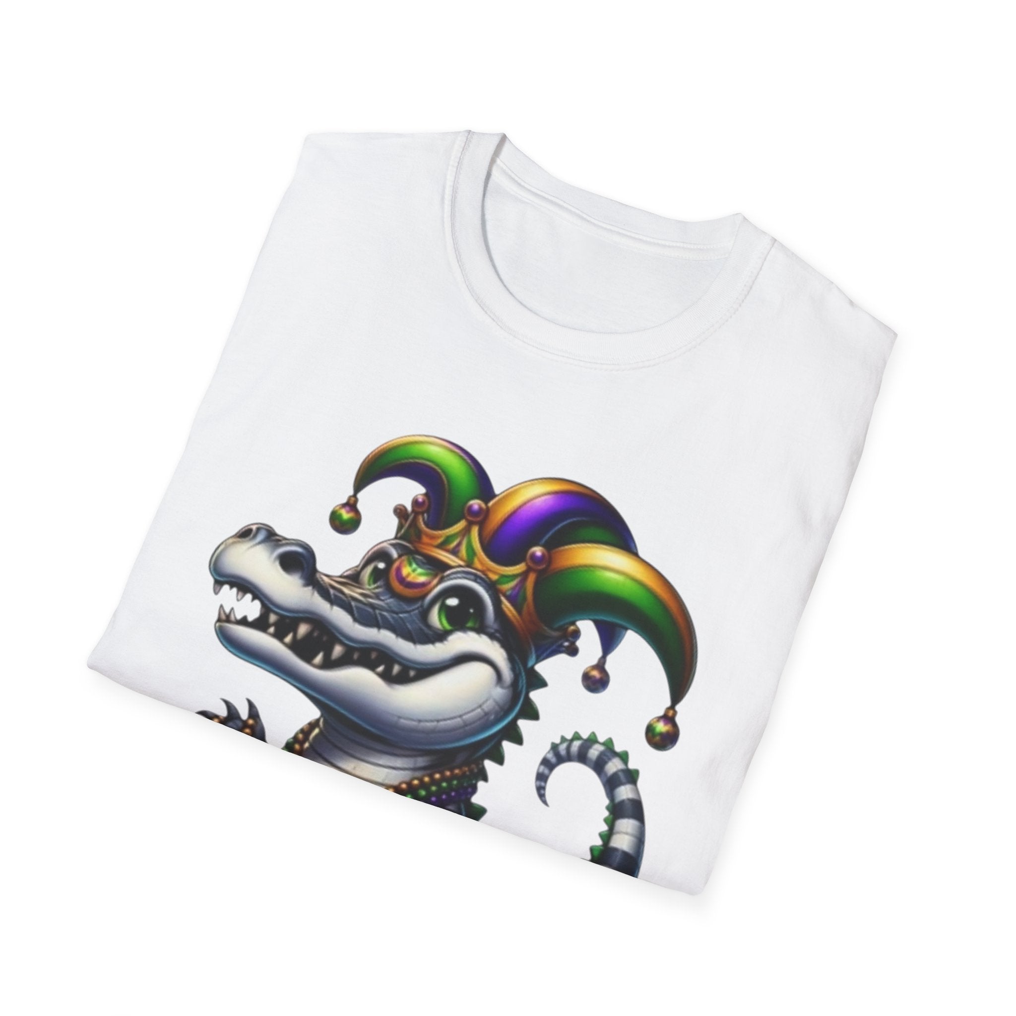 Mardi Gras Jester Alligator T-Shirt — Carnival Croc Graphic Tee