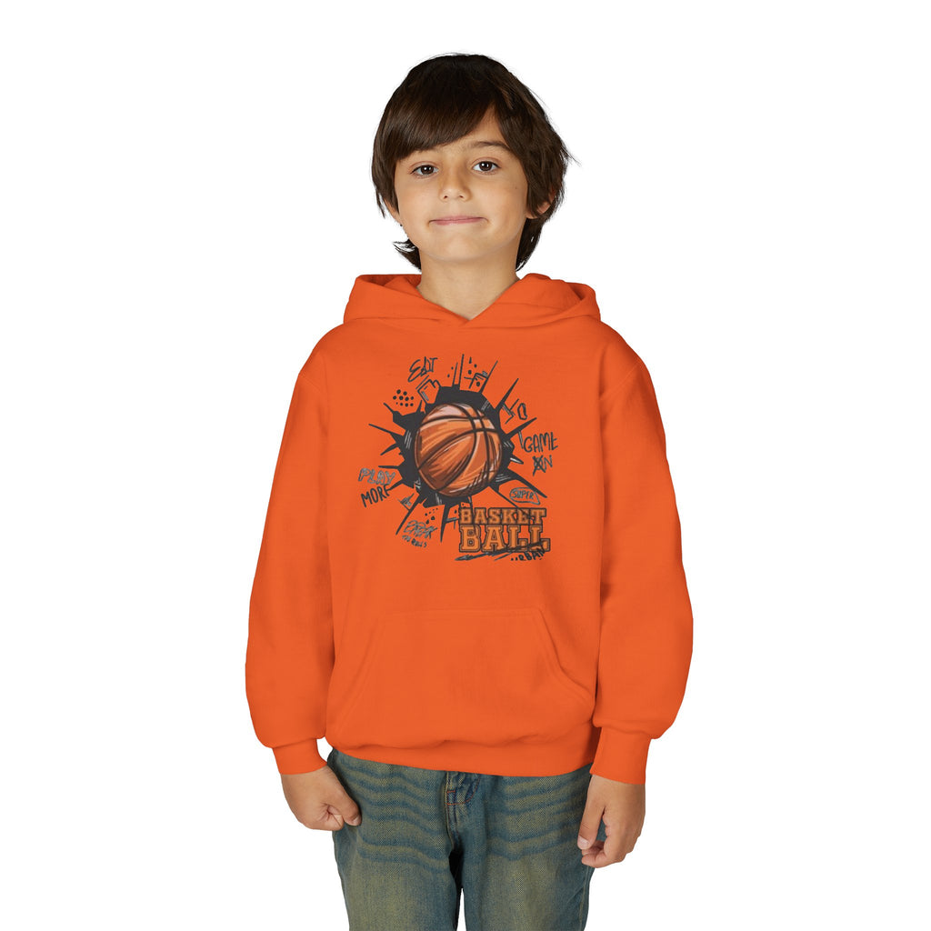 Youth Basketball Hoodie – "Basket Ball" Graphic Pullover for Kids