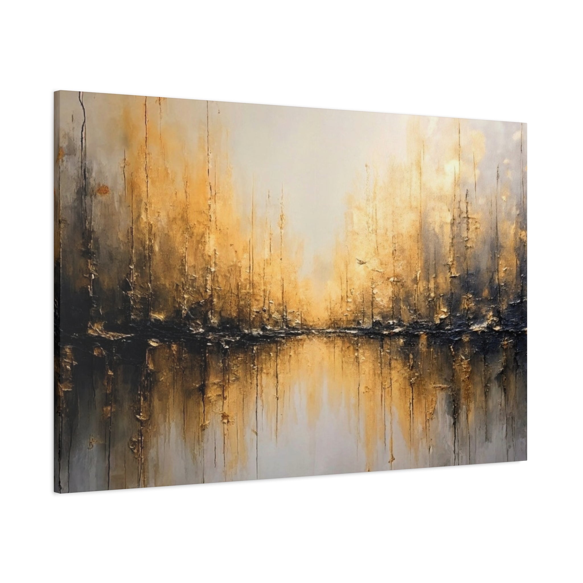 Abstract Gold Landscape Canvas Wall Art — Matte Stretched 1.25"