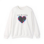 Love Me Gently Grunge Heart Sweatshirt | punk heart design, distressed love