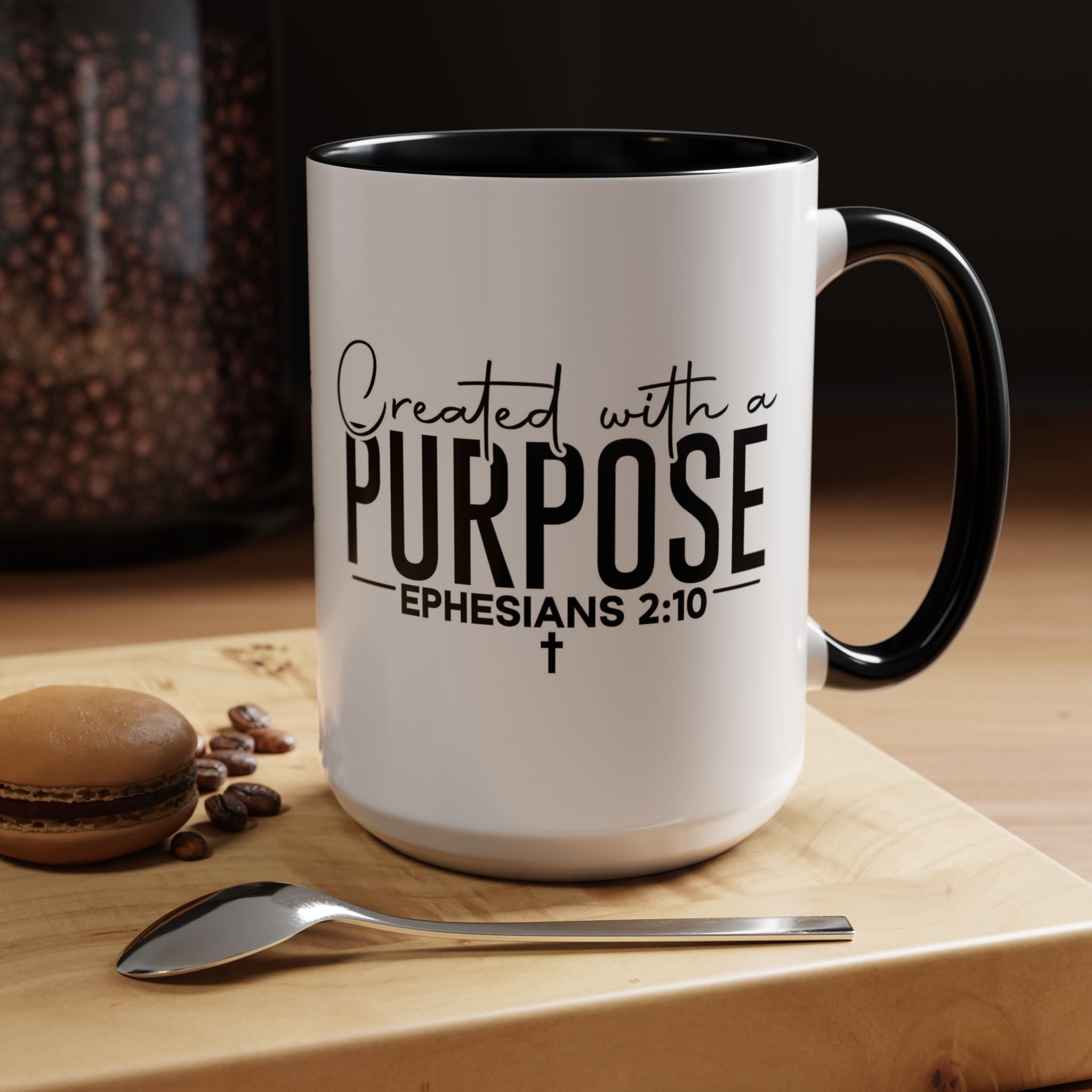 Created with a Purpose Ceramic Mug — Inspirational Ephesians 2:10 Coffee Cup
