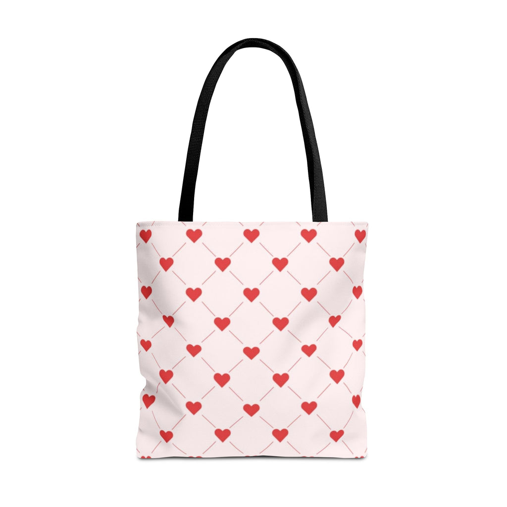 Heart Pattern Tote Bag — Pink Red Valentine Shopper