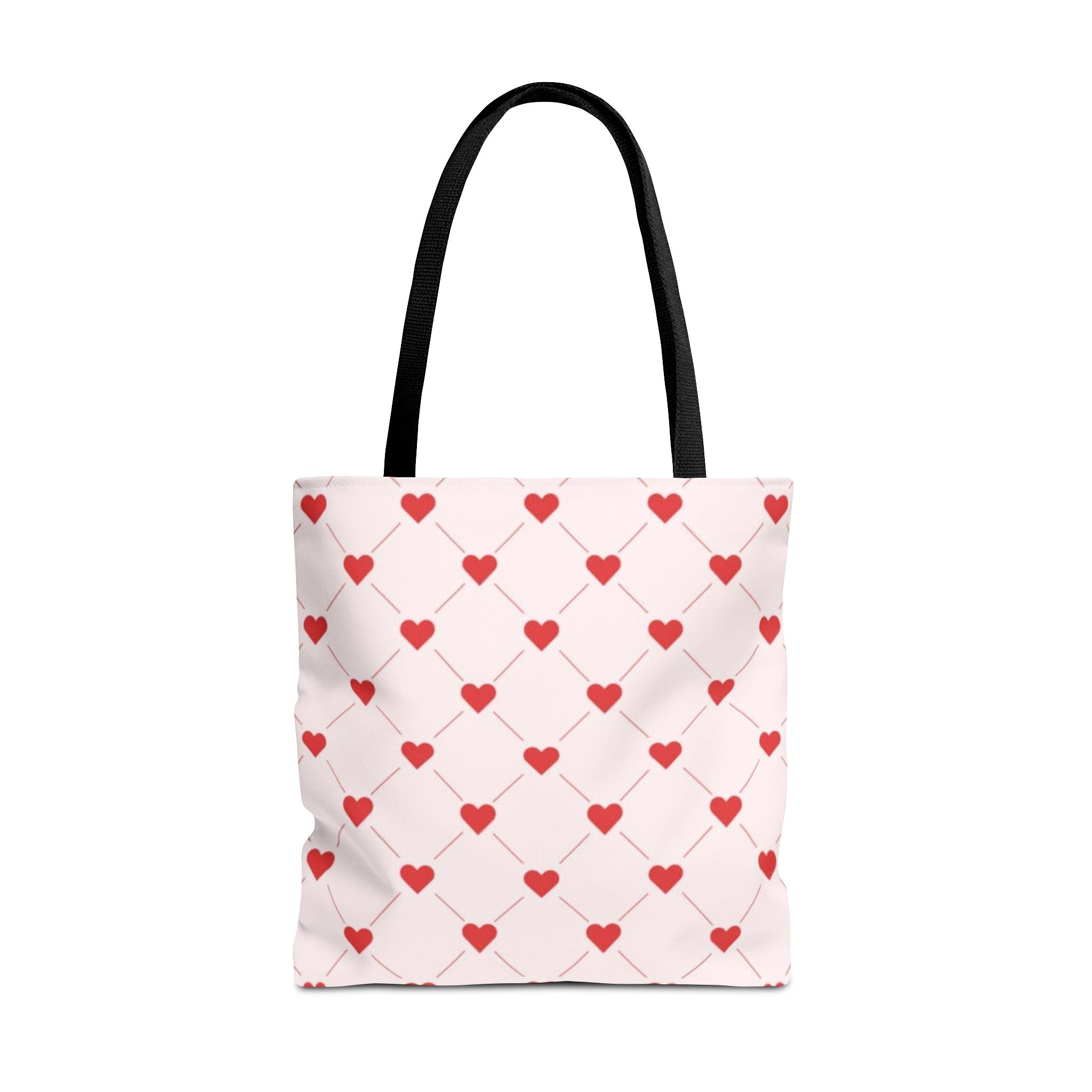 Heart Pattern Tote Bag — Pink Red Valentine Shopper