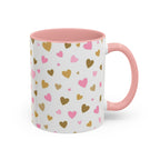 Pink & Gold Heart Accent Coffee Mug — Romantic Valentine’s Tea & Coffee Cup