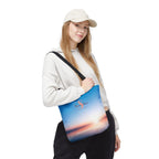 Sunset Beach Tote Bag — Sweet Skies Logo AOP Carryall