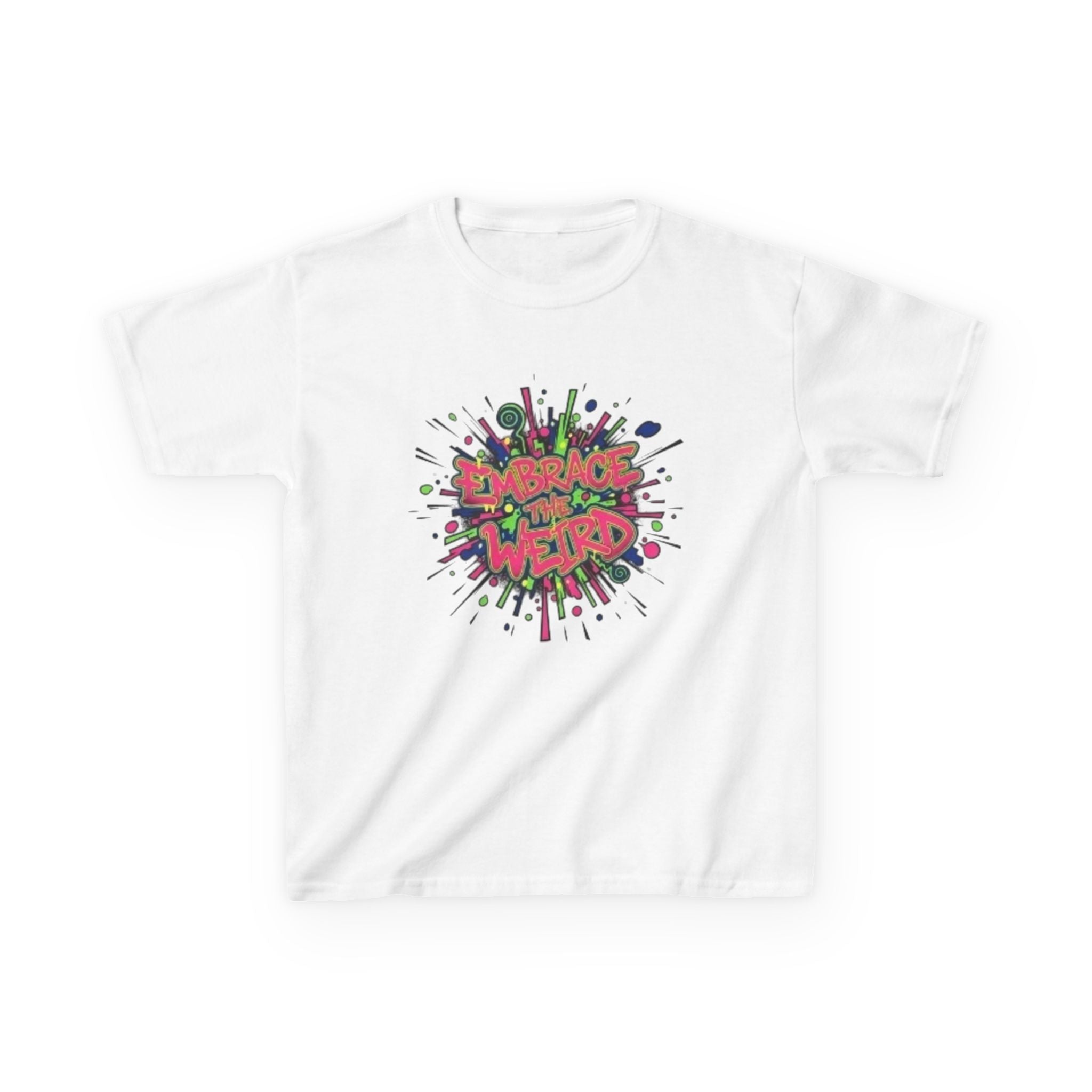 Kids T-Shirt — "Embrace Your Weird" Colorful Splash Graphic