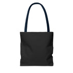 Full Moon Black Tote Bag — Moon Phase AOP Canvas Tote for Night Lovers