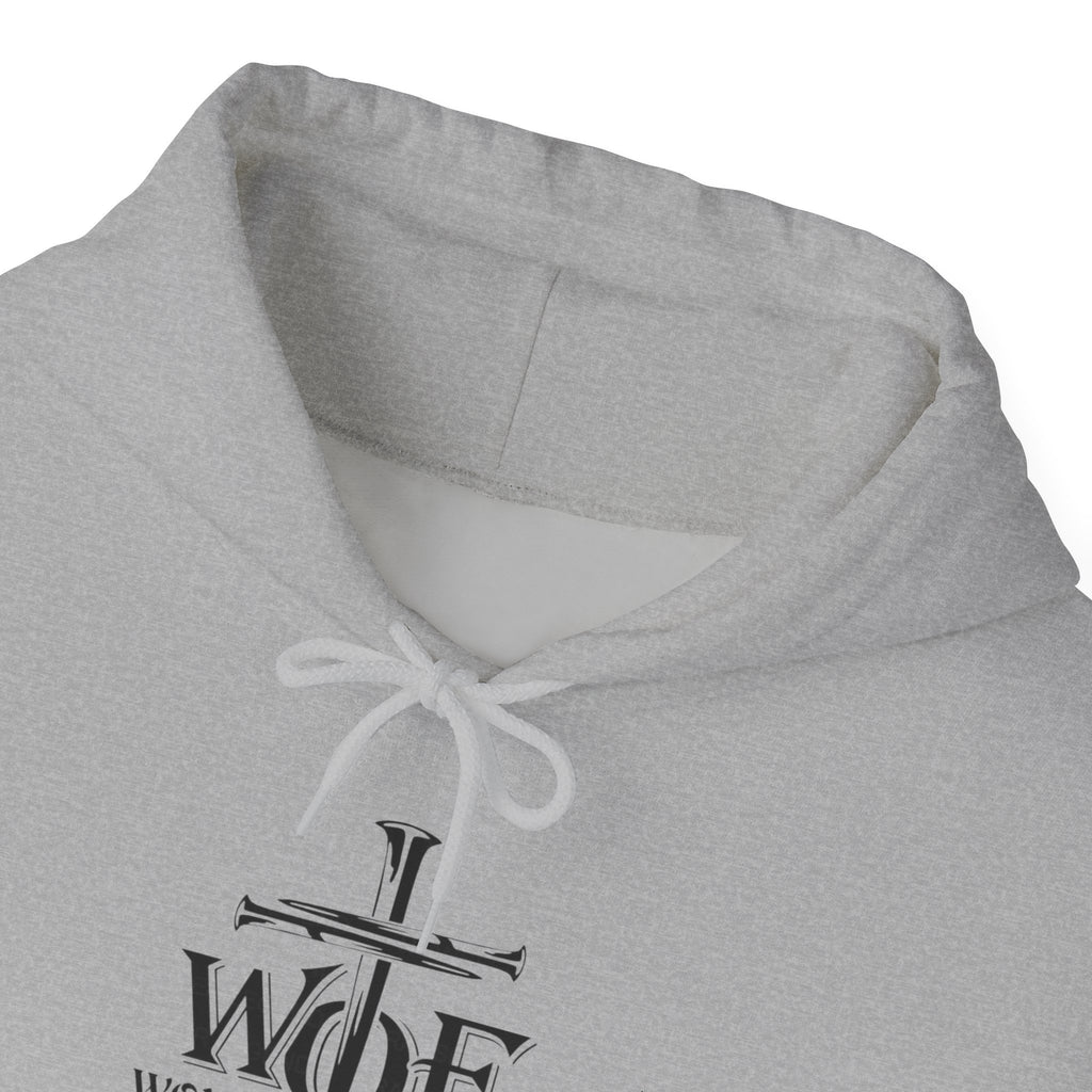 Hoodie — "W.O.F. Woman of Faith" Cross Christian Graphic Pullover
