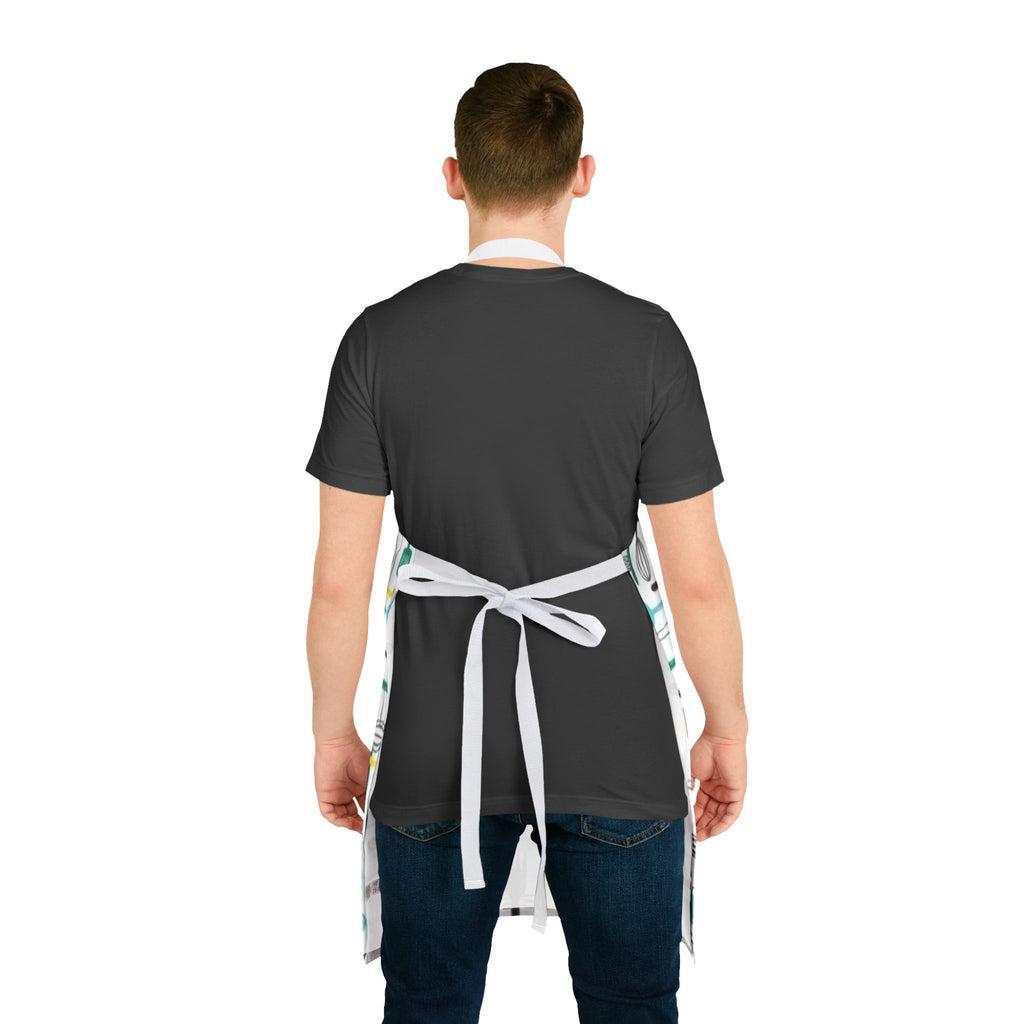 Kitchen Utensil Pattern Apron — Colorful Retro Cooking Apron