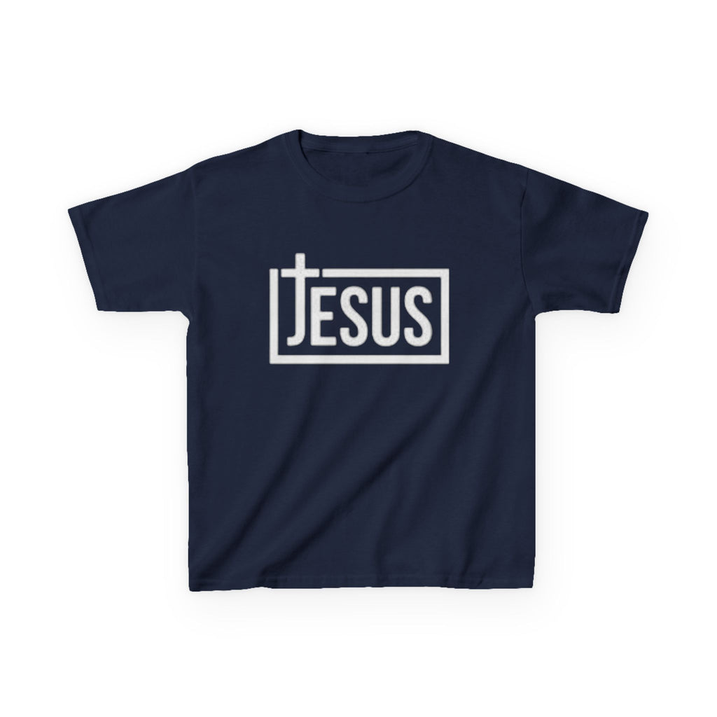 Kids Jesus T‑Shirt — Bold Cross Logo Christian Tee for Boys & Girls