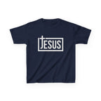 Kids Jesus T‑Shirt — Bold Cross Logo Christian Tee for Boys & Girls