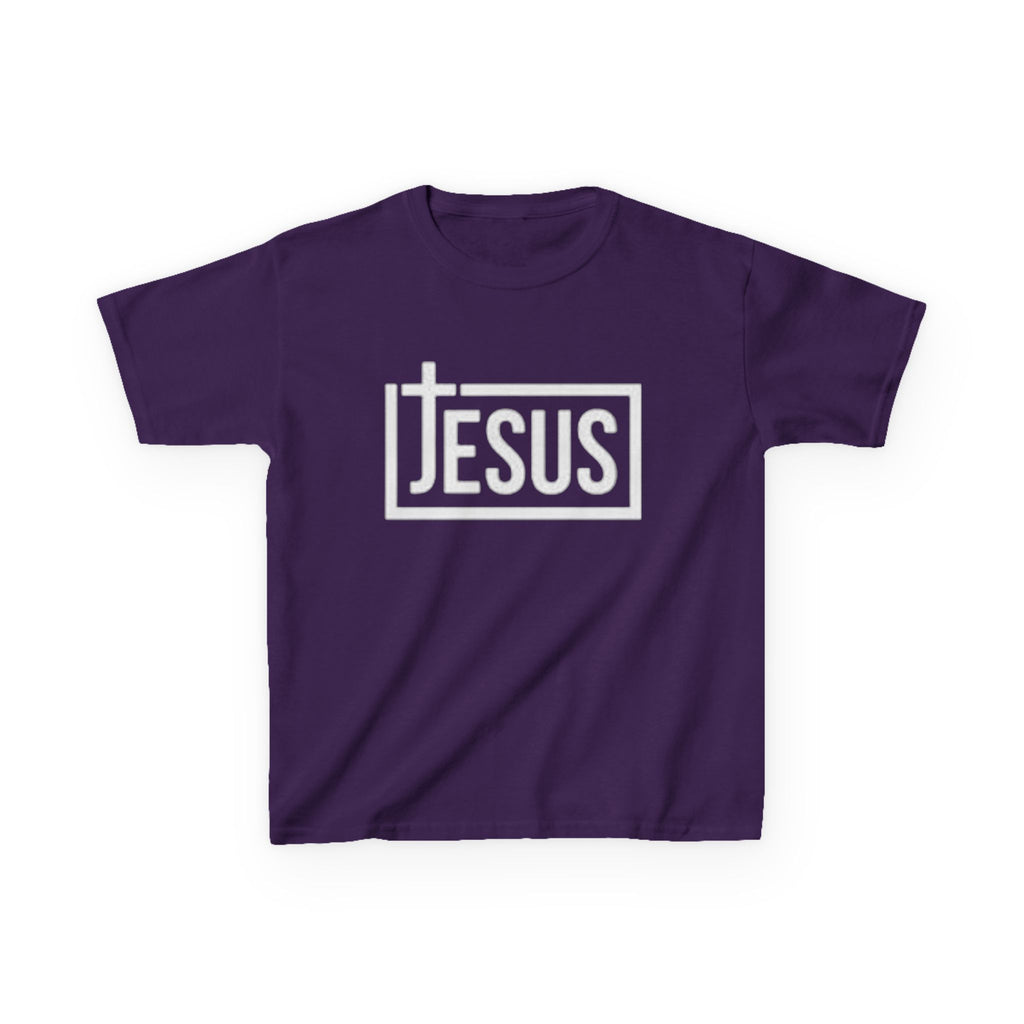 Kids Jesus T‑Shirt — Bold Cross Logo Christian Tee for Boys & Girls