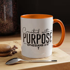 Created with a Purpose Ceramic Mug — Inspirational Ephesians 2:10 Coffee Cup