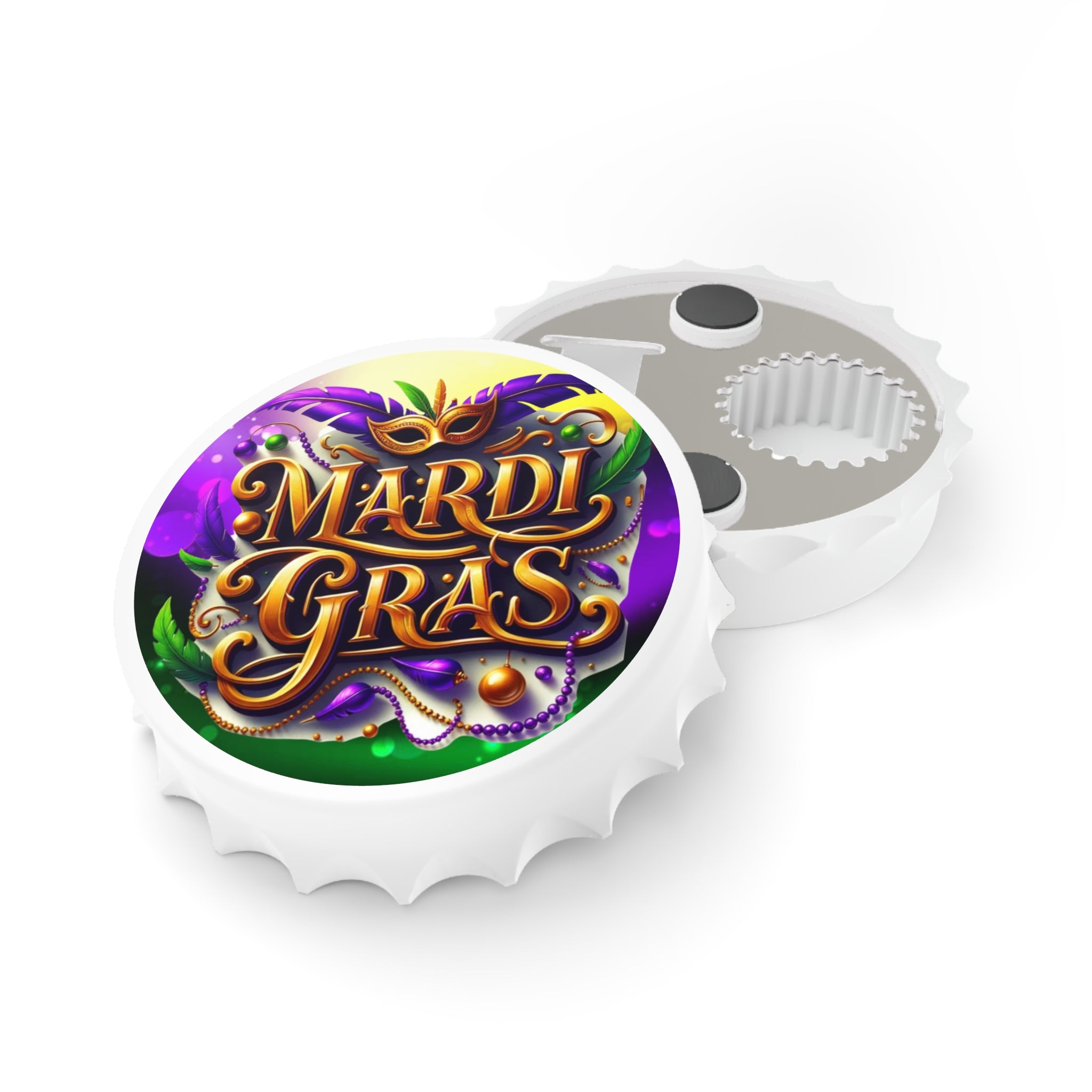 Mardi Gras Bottle Opener — Festive Carnival Mask & Beads Bar Tool