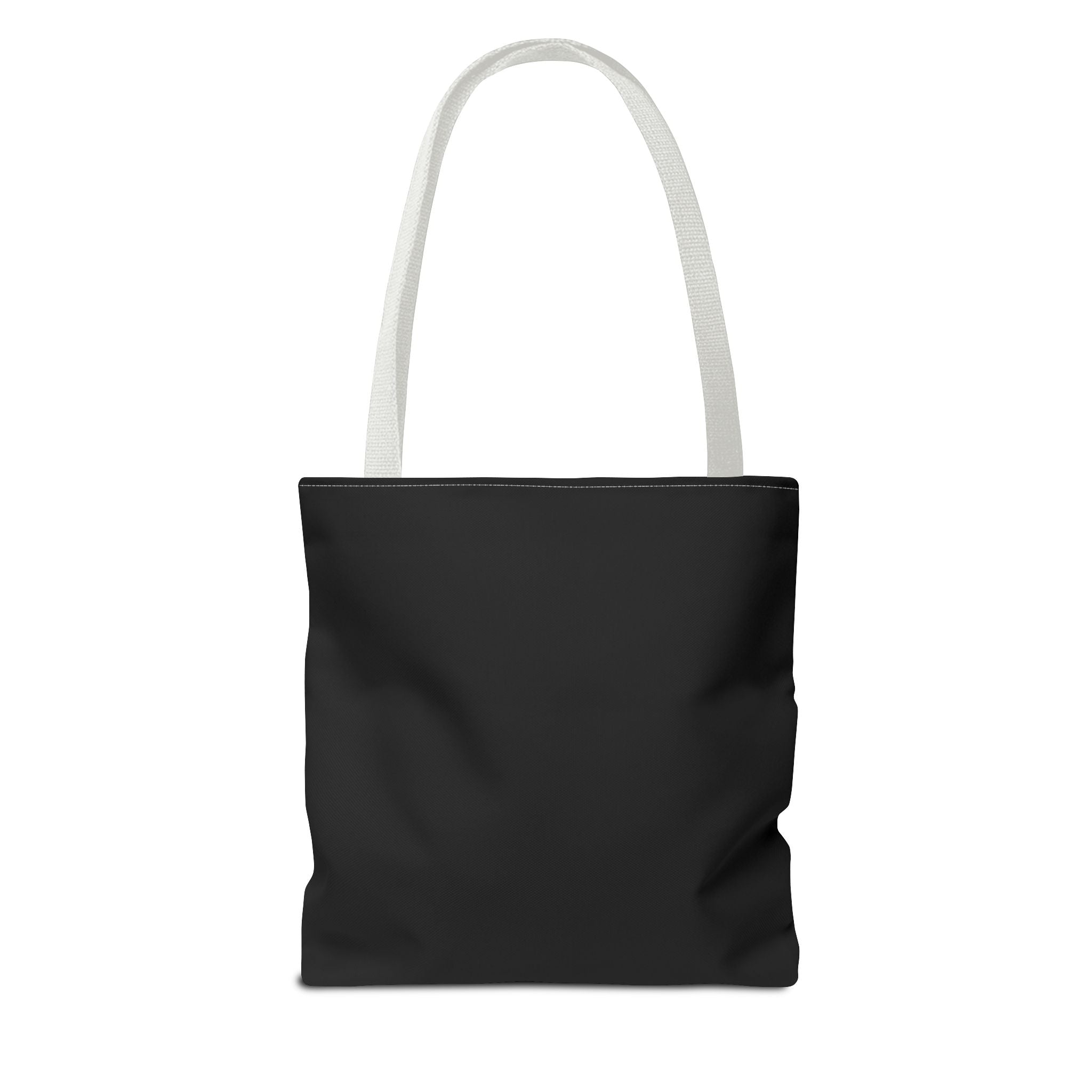Full Moon Black Tote Bag — Moon Phase AOP Canvas Tote for Night Lovers