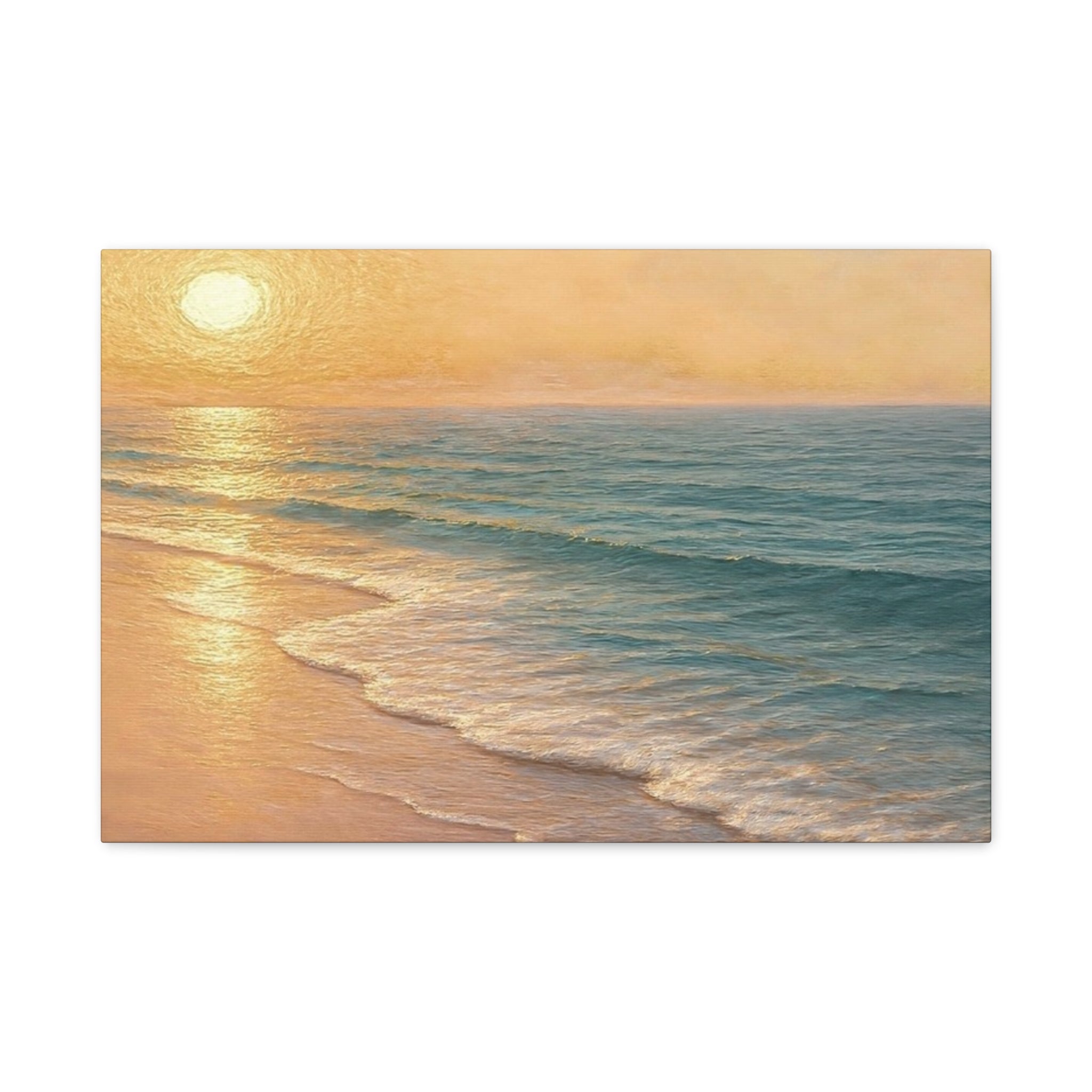 Sunset Beach Canvas Print — Seaside Wall Art Matte Stretched 1.25"