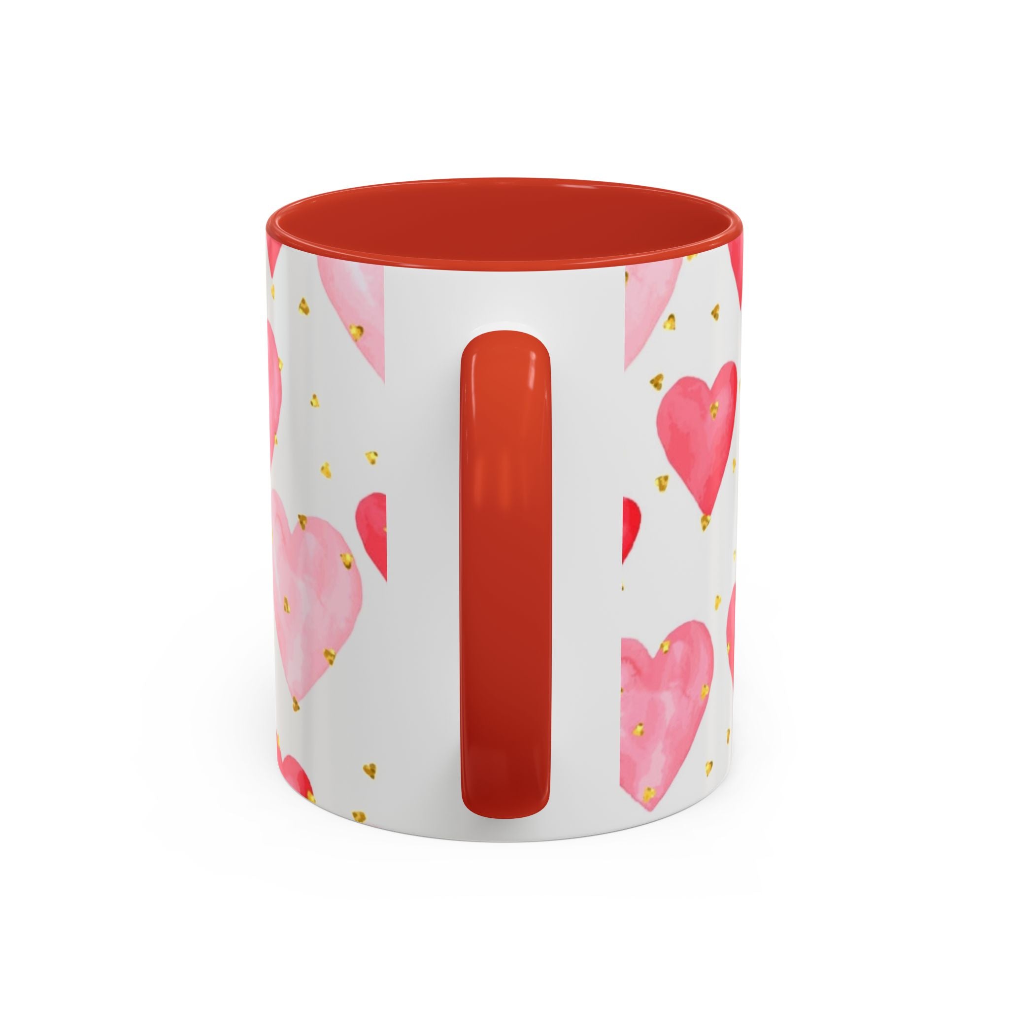 Pink Watercolor Hearts Accent Coffee Mug — Romantic Valentine’s Day Gift